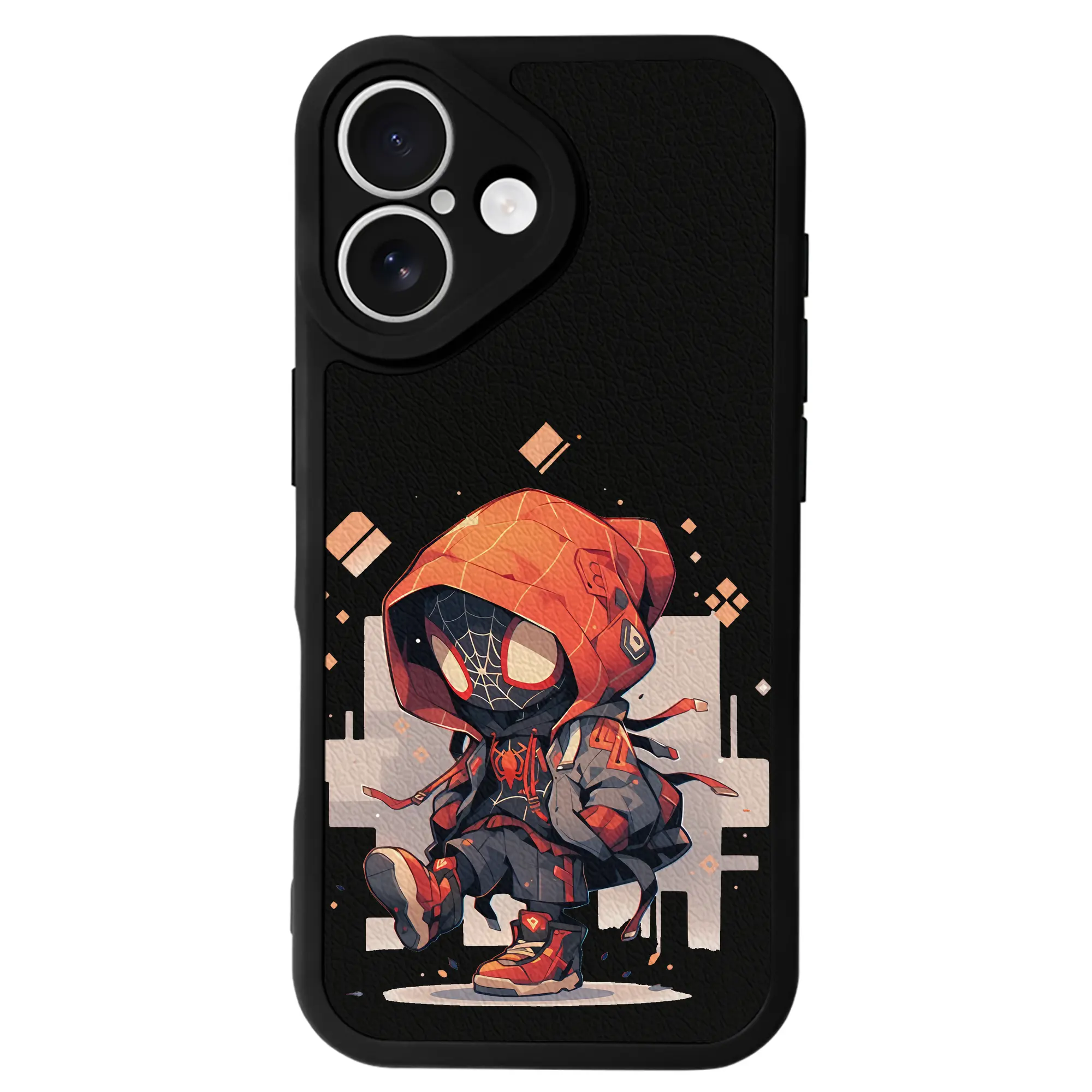 アベンジャーズ (Avenjāzu) グッズ スパイダーマン（Spider-Man） - IPhone 16シリーズ対応 ・ シリコンスマホケース ・ レザー調 ・ 高精度フィット ・ 耐衝撃 ・ ワイヤレス充電対応 ・ 精密カット